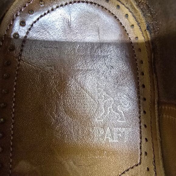 JOHNSTON & MURPHY Aristocraft Kiltie Dress Shoe Loafers 9.5 Black Wingtip Brogue - Picture 7 of 11